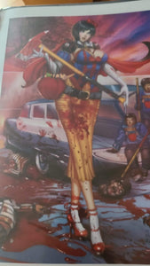 13 X 19 JESSE WICHMAN PRINCESS VS ZOMBIES LIMITED TO 100 SIGNED AND HARD NUMBERED