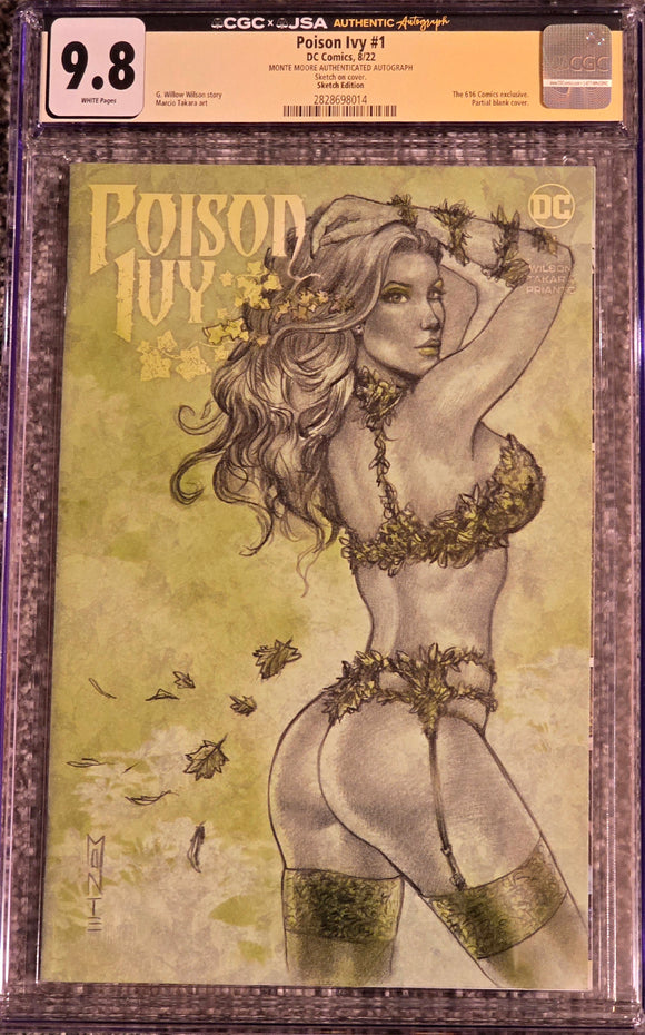 POISON IVY #1  ORIGINAL ART SKETCH MONTE MOORE CGC 9.8