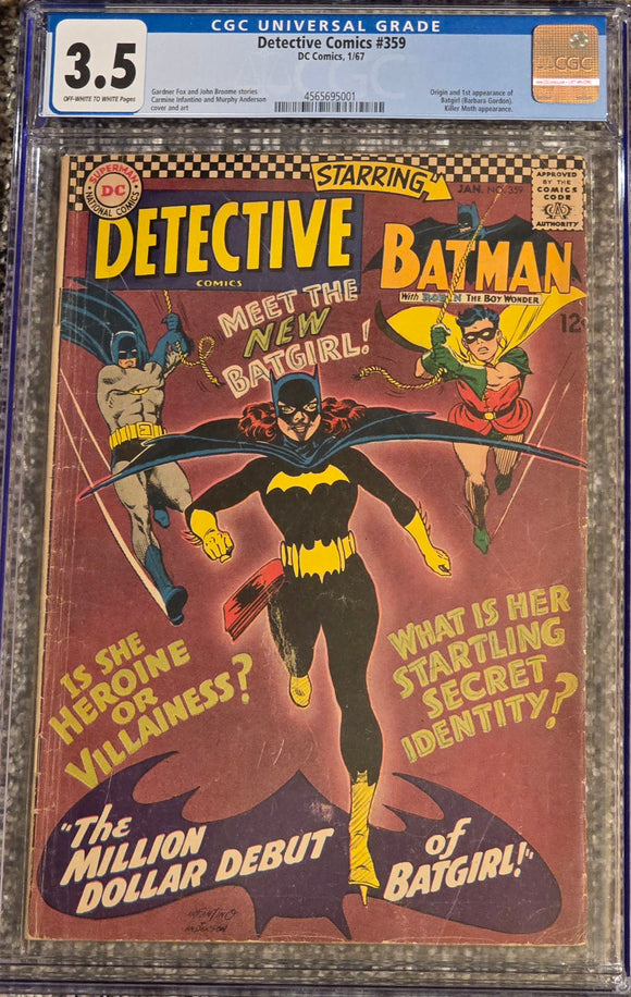DETECTIVE COMICS #359 FIRST BATGIRL BARBARA GORDON 1967 CGC 3.5