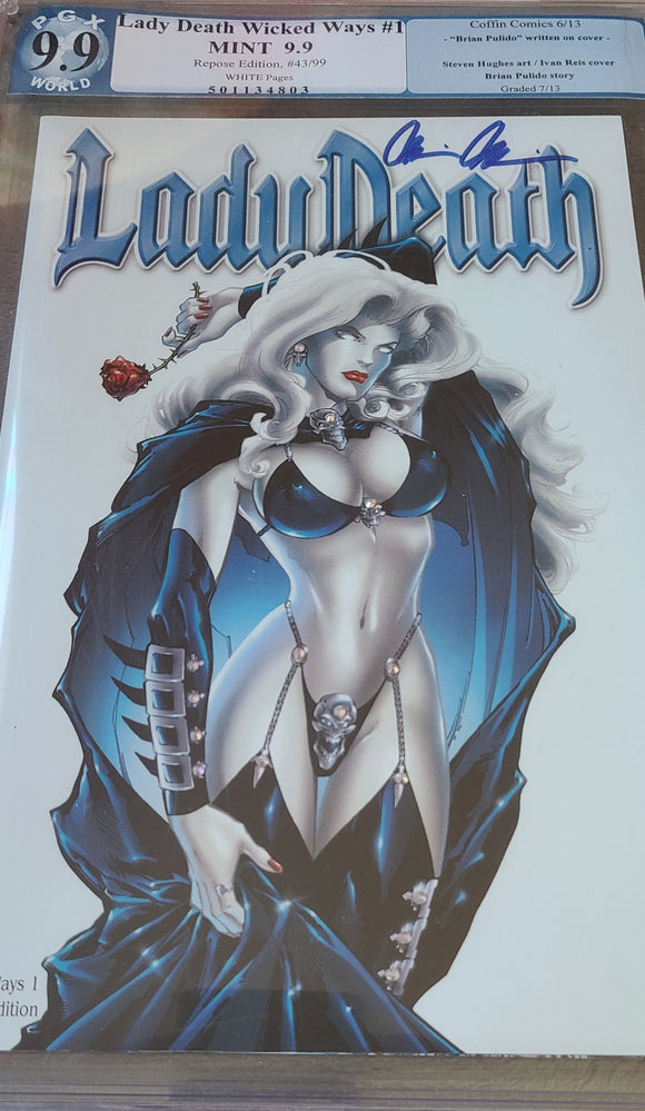 LADY DEATH WICKED WAYS #1 IVAN REIS JEWELED EDITION SIGNED PGX 9.9