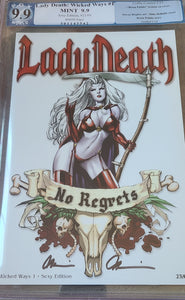 LADY DEATH WICKED WAYS #1 RARE MIKE DEBALFO SIGNED PGX 9.9