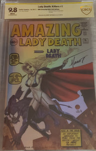 LADY DEATH KILLERS MARAT MYCHAELS RARE MM AP FOIL EDITION CBCS 9.8