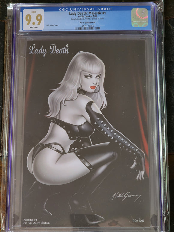 LADY DEATH MAJESTIC #1 PI UP QUEEN EDITION KEITH GARVEY 9.9 CGC