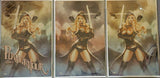 POWER HOUR #1 "SWEET PEA" COSPLAY MATCHING NUMBERED SET OF 3 HOLOFOILS & METALS ELIAS CHATZOUDIS LOW #2/10