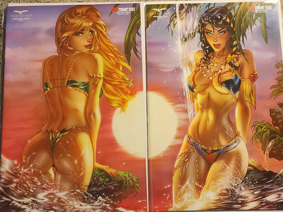 GRIMM FAIRY TALES #39 & ROBYN HOOD JUSTICE #1 VIP COMICFEST LTD 250 EBAS CONNECTING COVERS