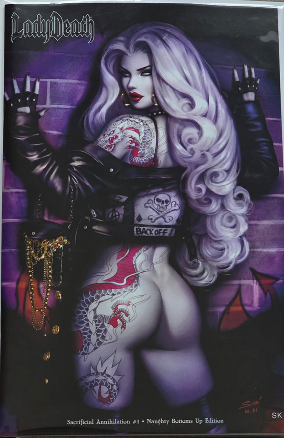 LADY DEATH SACRIFICAL ANNIHILATION #1 NAUGHTY BOTTOMS UP EDITION SK ARTISTS PROOF AP