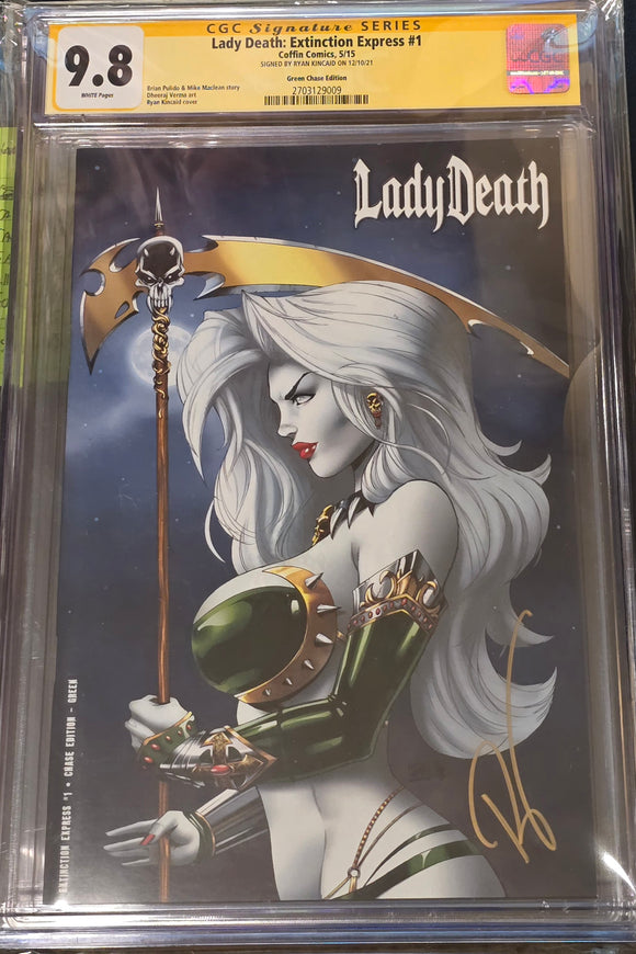 LADY DEATH EXTINCTION EXPRESS RYAN KINCAID GREEN CHASE VARIANT CGC 9.8 SS