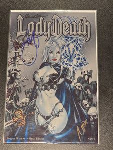 LADY DEATH DRAGON WARS #1 METAL ARTIST PROOF SIGNED X2