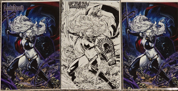 LADY DEATH NECROTIC GENESIS #1 ULTIMATE EDITION BRETT BOOTH LTD 90 MATCHING NUMBETED SET OF 3
