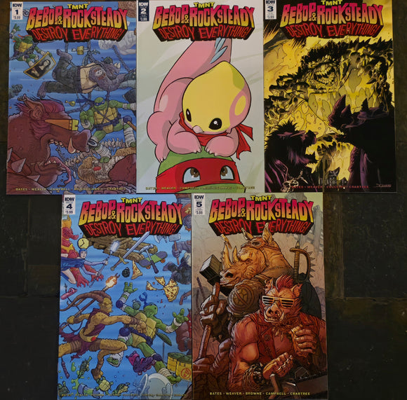 TMNT BEBOP & ROCKSTEADY DESTROY EVERYTHING  COMPLETE SET OF 1-5