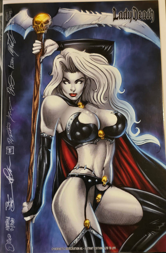 LADY DEATH CYBERNETIC DESECRATION #1 INSTANT SWORNFEST EDITION LTD 199 DEBALFO, KHAMUNAKI, MOORE, KINCAID, POPE