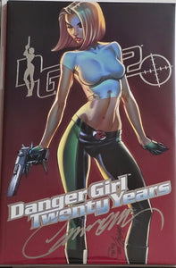 DANGER GIRL TWENTY YEARS FOIL SIGNED BY J SCOTT CAMPBELL W/ COA