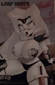 LADY DEATH DRAGON WARS #1 NAUGHTY BARBARIC METAL EDITION ILL CON EXCLUSIVE DAN MENDOZA LTD 12 COPIES