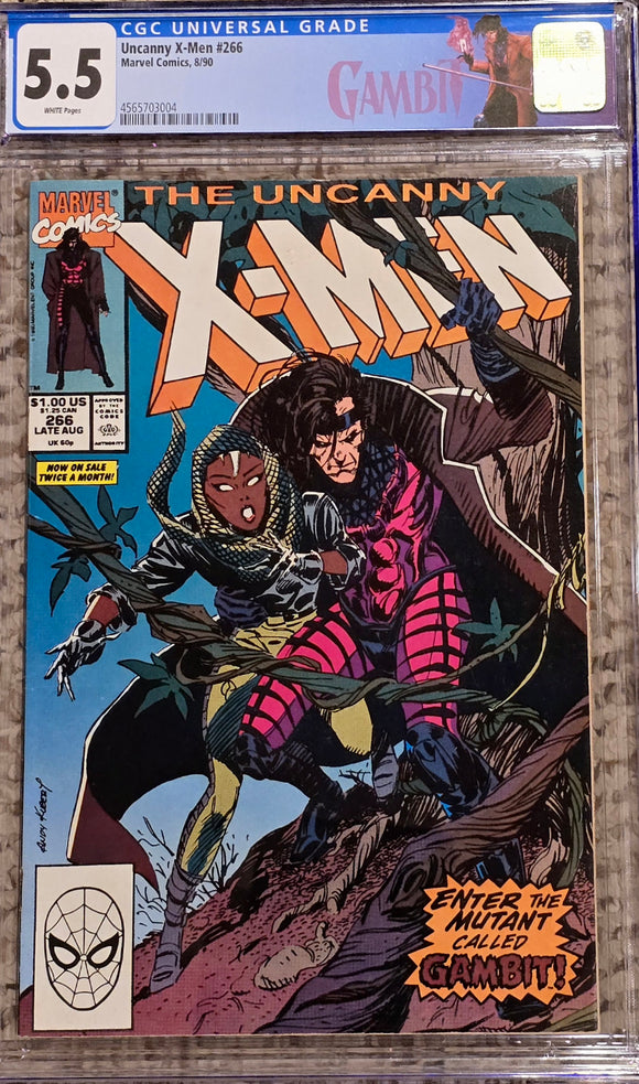 UNCANNY XMEN #266 1ST FULL APPERANCE OF GAMBIT 5.5 CGC W/ SPECIAL CUSTOM GAMBIT LABEL