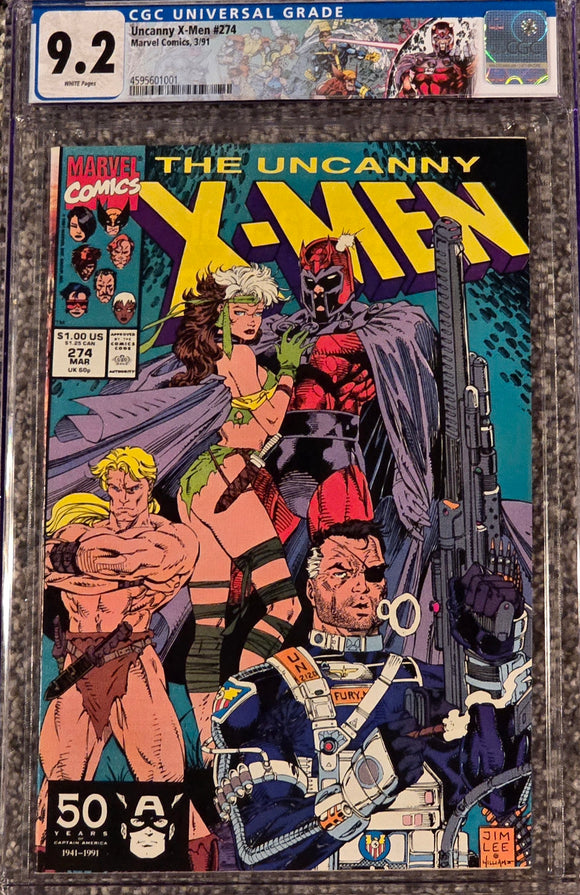 THE UNCANNY X-MEN #274 FIRST PRINT CGC 9.2 W/ CUSTOM LABEL JIM LEE 1991