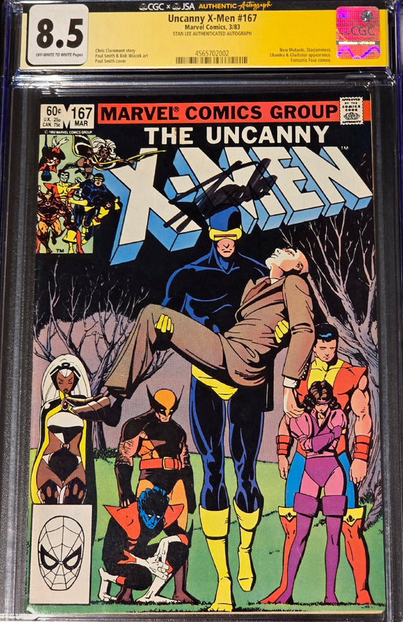 THE UNCANNY X-MEN #167 SIGNED BY STAN LEE 8.5 CGC