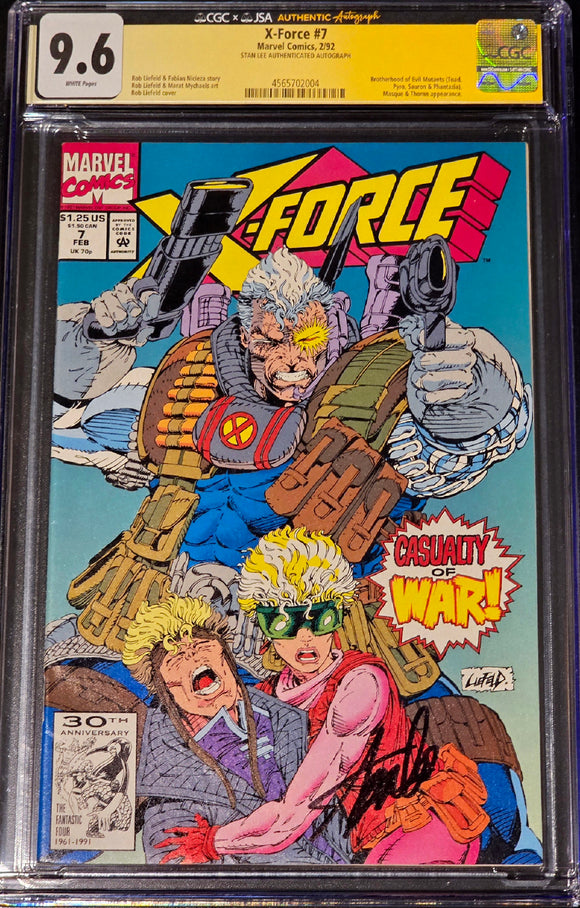 X-FORCE #7 SIGNED BY STAN LEE 9.6 CGC