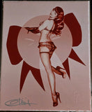 8X10 SIGNED OLIVIA DE BERARDNIS "HEAVEN BOUND VERMILLION" GICLEE PRINT W/ COA