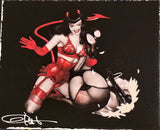 8X10 SIGNED OLIVIA DE BERARDNIS "GOOD AND EVIL" GICLEE PRINT W/ COA
