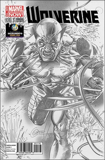 WOLVERINE #1 GREG HORN WIZARD WORLD SACRAMENTO SKETCH 2014 VARIANT