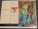 WITCHBLADE/TOMB RAIDER GOLD SPECKLE HOLOFOIL UNCUT COVER SHEET MARK SILVESTRI