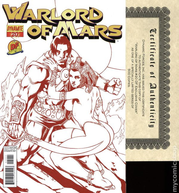WARLORD OF MARS #20 DF DYNAMIC FORCES RED LINED VARIANT POW RODRIX