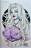 MARISSA POPE COMMISSION SPOTS AT NYCC FULL COLORED BUST ON A COMIC BLANK