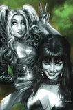 HARLEY QUINN X ELVIRA #1 NYCC EXCLUSIVE FACES BY RACHIE LUCIO PARRILLO