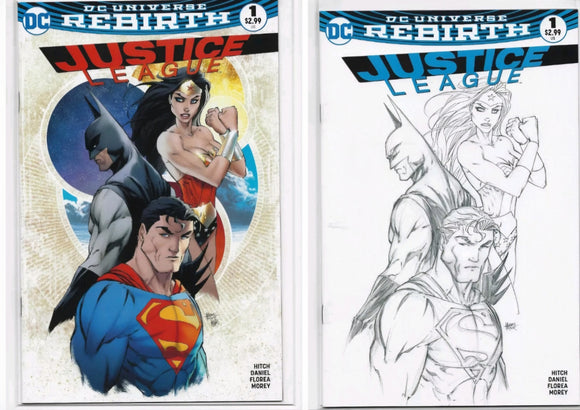 JUSTICE LEAGUE #1 MICHAEL TURNER COLOR & B&W SET