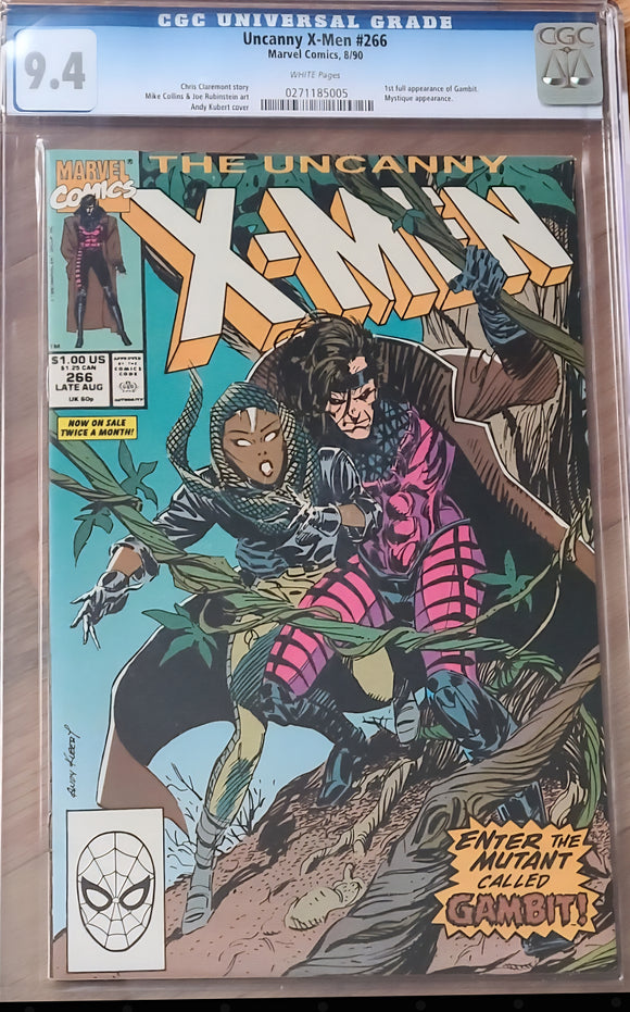 UNCANNY XMEN #266 1ST FULL APPERANCE OF GAMBIT 9.4 CGC