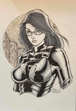 MIKE DEBALFO COMMISSION SPOTS AT NYCC PENCIL BUST ON A COMIC BLANK OR 9X12
