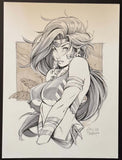 MIKE DEBALFO COMMISSION SPOTS AT NYCC PENCIL BUST ON A COMIC BLANK OR 9X12