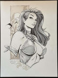 MIKE DEBALFO COMMISSION SPOTS AT NYCC PENCIL BUST ON A COMIC BLANK OR 9X12