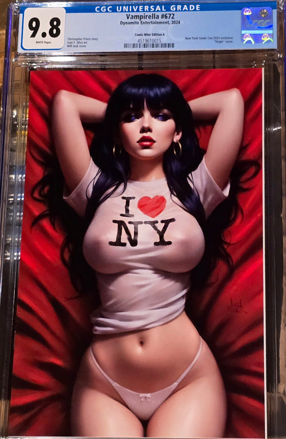 VAMPIRELLA #672 NYCC 2024 EXCLUSIVE WILL JACK 9.8 CGC SS