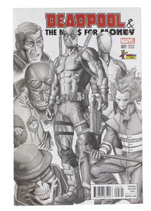 DEADPOOL & THE MERCS FOR MONEY #1 COMIC CON BOX B&W 2016