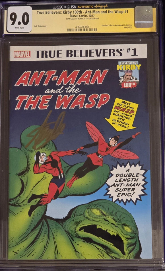 ANTMAN AND THE WASP #1 TRUE BELIEVERS SIGNED BY STAN LEE 9.0 CGC