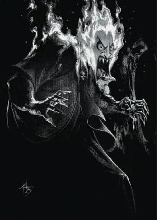 DISNEY VILLIANS HADES B&W NYCC VARIANT DEL OTTO