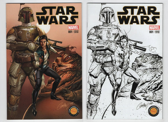 STAR WARS #1 CARGO HOLD J SCOTT CAMPBELL COLOR & SKETCH SET
