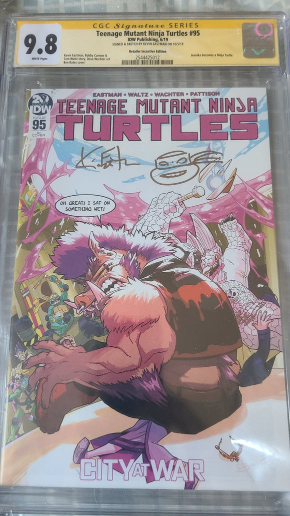 TMNT #95 1ST APPEARANCE JENIKA 9.8 CGC SIGNED & REMARKED KEVIN EASTMAN