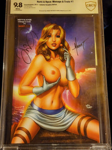 NOTTI & NYCE MENAGE A TROIS #1 DEBALFO SIGNED X 2 TOPLESS 9.8 CBCS