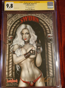 LADY DEATH SWORNFEST EDITION SIGNED BY MONTE MOORE 9.8 CGC SS