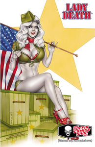 LADY DEATH CHAOS RULES #1 VINTAGE ARMY EDITION MONTE MOORE