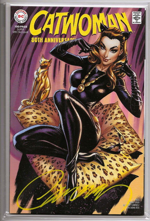 CATWOMAN 80TH ANNIVERSARY 100 PAGE SPECTAULAR SIGNED J SCOTT CAMPBELL COA