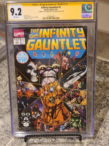 THE INFINITY GAUNTLET #1 CGC 9.2 SS SIGNED X 2